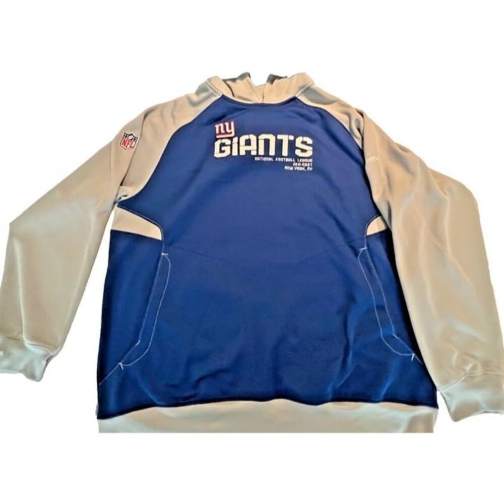 2XL Mens NY Giants NFL ONFIELD REEBOK‎ Football Embroidered Hooded Sweatshirt